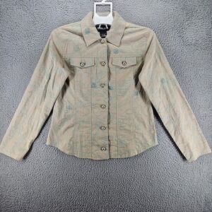 VTG Brandon Thomas Shirt Women Size‎ Small Unique Button Bead Embroidered  - S